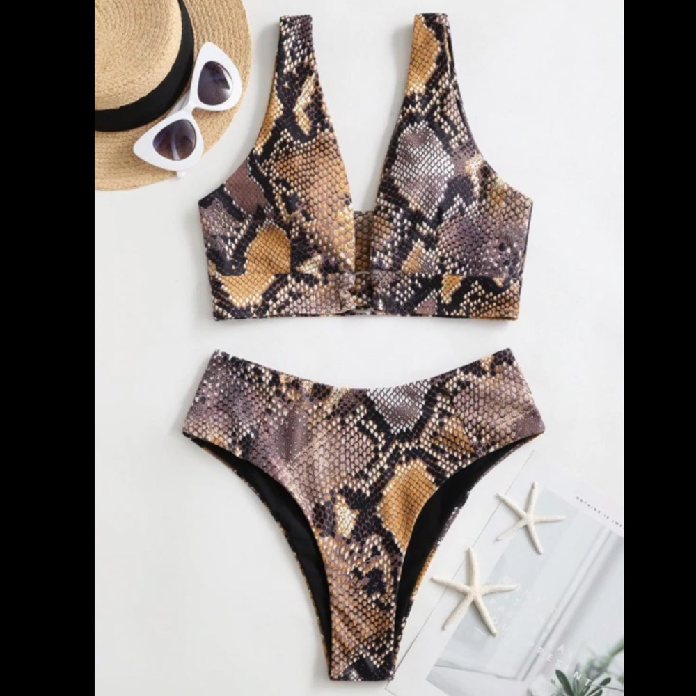 ZAFUL Snake Print Ring Bikini
